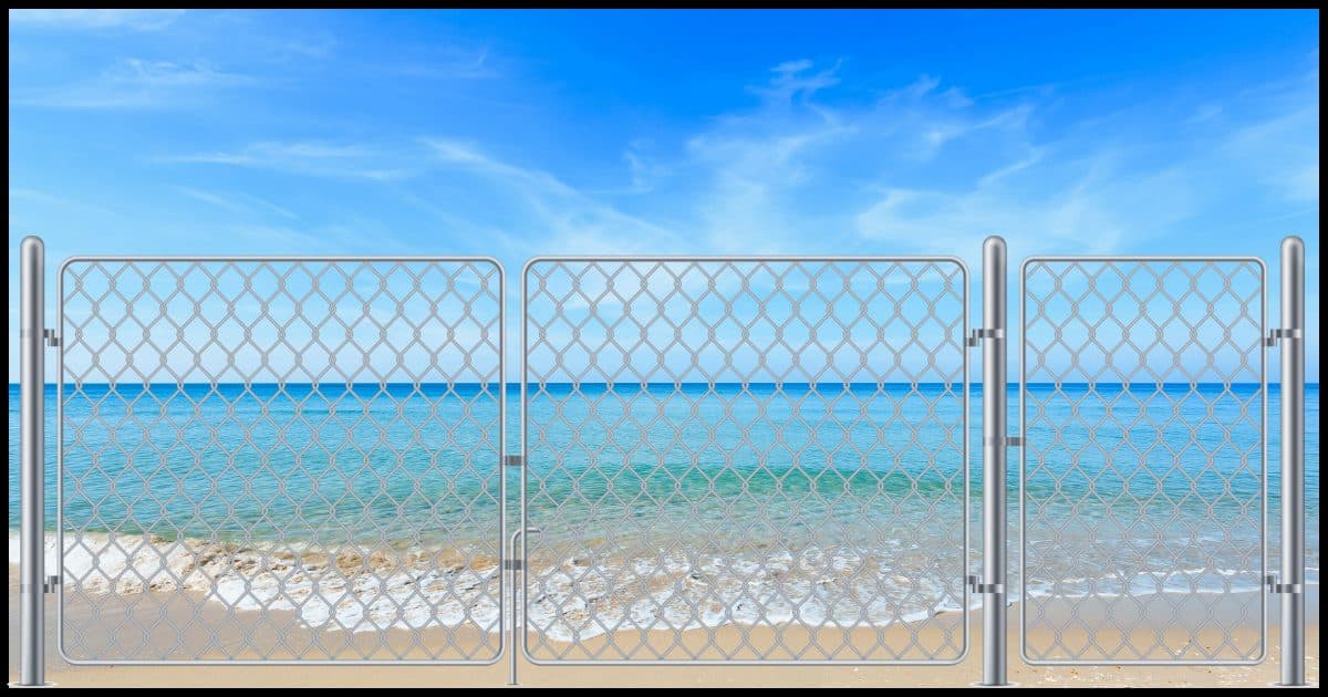 A fence-protected beach.